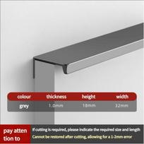 Invisible Cabinet Handles Edge Mounted Right Angle Aluminum Drawer Pulls Minimalist 80-1200mm for Wardrobe Dresser Kitchen 120mm