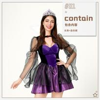 Cosplay Halloween Costume Sleepy Wonderland Queen of Hearts Poker Queen Sexy Masquerade Show Dress XL black