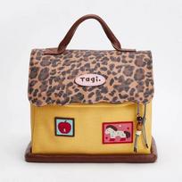 Tagi Small Pony Mini House Leather Wash Bag Large Capacity Portable Toiletry Travel Plaid Pattern