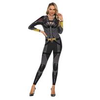 Helovino Siaubo Skeleto Kostiumas Moterims Su 3D Spaudiniu Ir Spandex'u Helovino Šventėms Style D,M black