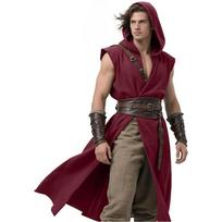 Men's Medieval Hooded Tabard Sleeveless Tunic Cloak Viking Costume Holloween Assassin Cosplay XS