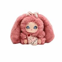 Bag Hanging Charms Bunny Doll Pendant Big Ear Car Key Ring Rabbit Plush Keychain  Gift For Girls brown