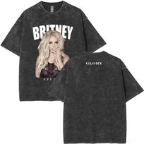 Washed Vintage T-shirts with Britney Spears Graphic, Casual Fashion T-shirts for Men and Women, T-shirts8 36 36 2XL gray