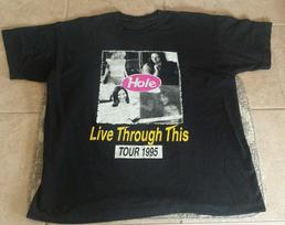Hole Live Through This Rare Tour TShirt Courtney Love All size NG L gray