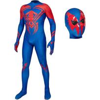 Spider-Man Across the Spider-Verse Cosplay Costume, Anime Miles Morales Jumpsuit Bodysuit 190 blue