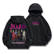 Anime JOJO Adventure Jotaro Kujo Graphic Printed Hoodies Vintage Oversized Hooded Long Sleeves Cotton Hoodie Men Women Clothes S