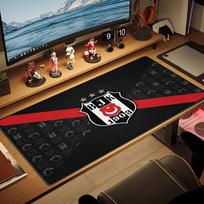 Beşiktaş Logo Color Mouse Pad Large Gaming Table Cushion Non-slip Laptop Tablet Big Mousepad XXL Mat Mini PC Playmat With Lock edge 30cmx60cm(11.8x23.6inch) brown
