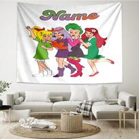 Custom Name Bibi Blocksberg Print Tapestry, Backdrop, Easy Setup, Ideal for Bedroom, Office & Living Room, with Aesthetic Wall Hanging Decor. 130cmx150cm