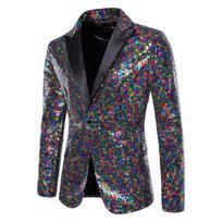 Blizgantis auksinis blizgučiais blizgučiais puoštas švarkas, vyriškas naktinis klubas Prom Suit Blazer Vyriški kostiumai Homme sceniniai drabužiai dainininkams Didelio dydžio XXL black