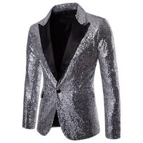 Blizgantis auksinis blizgučiais blizgučiais puoštas švarkas, vyriškas naktinis klubas Prom Suit Blazer Vyriški kostiumai Homme sceniniai drabužiai dainininkams Didelio dydžio XXXL black
