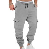 Men's Casual Cargo Jogger Sweatpants with Large Side Pockets and Elastic Waist XXXL