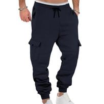 Men's Casual Cargo Jogger Sweatpants with Large Side Pockets and Elastic Waist XL black
