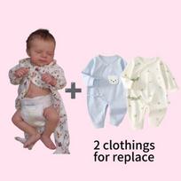 50 cm tikroviška atgimusi lėlė, vandeniui atsparus vinilas, rankomis įsodinti plaukai, vertinga naujagimio dovana baby + 2pcs replace clothing