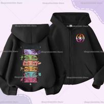 Katseye Vaikų Megztinis Kailis Mergaitėms Kūdikis Saldus Su Gobtuvu Užtrauktuku Striukė Madingas Vaikas Megztinis Mielas Drabužis Viršus Anime Gimtadienio Dovana 150