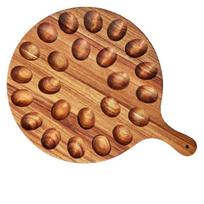 Wood Deviled Egg Platter 24 Holes Double Sided Handle Design Egg Plate Serving Tray for Kitchen 42x31x1.5cm 42x31x1.5cm/16.5x12.2x0.6in