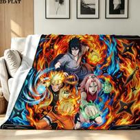 Anime N-NARUTO Print Flannel Blanket High Quality Warm Comfortable Cover for All Seasons Perfect for Gifts Home Decor 130cm x 150cm