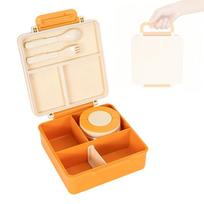 School Meal Lunch Box with Carry  with Metal Interior for Office Meals and Daily Use