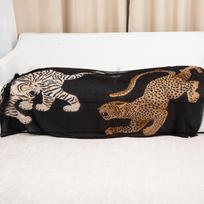 Leopard print scarf temperament big shawl silk scarf women white