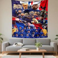 Tapestry Mbappe France Composite World Cup Trophy Team Photo Rooster Flags Deschamps Art 150x200cm(59x78in) red