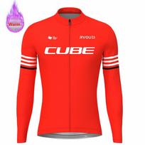 Winter Thermal Fleece Cycling Jersey Sports Bike Rvouei Cube Pro Team Mountian Bicycle Clothing Ropa Ciclismo Invierno Hombre 3XL