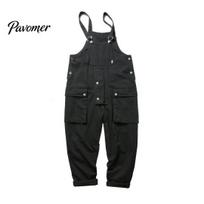 Loose Men Jumpsuit Multiple Pockets Solid Color Pocket Comfortable Dress-up Oversized Vintage Japanese Style Pants Male Clothes Cargo Work L juoda
