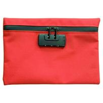 Canvas Money Bag with Lock Zip Closure Security Document Bag  Outdoor Activities raudona