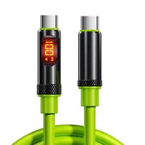240W Max Digital USB C to Type C Cable, LED Display Fast Charging Wire, Dual Type C Charger Data Cord for iPhone Mac 1.2m black