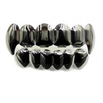 Comfortable Teeth Grillz Top Bottom Set Halloween Tooth New Dental Grills  Hip Hop Style Style H black