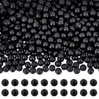 Natural Wood Beads Dyed Round Black 10x9mm Hole: 2.5~3.5mm 500pcs