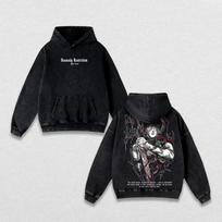 Zenin Maki Jujutsu Kaisen Anime Spaudinys Su Gobtuvu Vyriški Moteriški Laisvalaikio Džemperiai Skalbtas Medvilninis Džemperis Harajuku Gatvės Stilius Vyriškas Megztinis S black