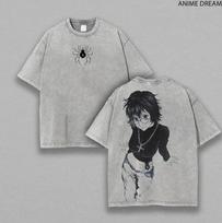 Shizuku Hunter X Hunter Phantom Troupe Double‑Sided Washed Unisex T‑Shirt 4XL gray