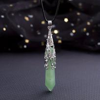 Pakabukas, ametistas, Green Aventurine 1vnt