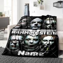 Rammstein Band Members Barbed Wire Mask Four Seasons Blanket Customized With Your Name Lightweight And Warm Perfect Gift For Home Office Camping Sofa 180cmx230cm