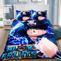 Cartoon 3D Game B-blox Fruits Duvet Cover Pillowcase Bedding Set Adult Boy Girl Bedroom Decoration Children Single Double S EU Single 90x200cm