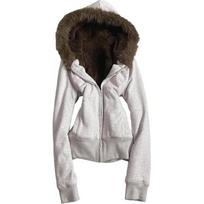 Moterų su gobtuvu, užtrauktuku, pašiltintas vilna, trumpas džemperis, žieminis 2026, gatvės stiliaus, oversized Medium black