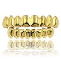 Glossy Finish Teeth Grillz Top Bottom Set Anti Slip Teeth Jewelry Teeth Grillz Caps  Cosplay auksas