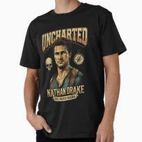 Casual Graphic Tee Unisex Nathan Drake Uncharted Bootleg Anime Gaming Gift For Fans Gamer T Shirt Short Sleeve Video game Graphic Clot Unisex,gift,Top S brown