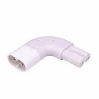 Angle Conversion 2-Pin Conversion Plug AC Power Adapter AC Power Converter C7 Female To C8 Male white-Right Angle