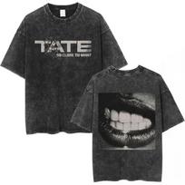 Tate McRae Graphic T Shirt Washed Black Y2K Streetwear Unisex Tee13 2XL gray