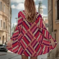 Women's Bohemian Diamond Motif 3D Print Long Sleeve Open Front Cardigan, Casual Loose Fit Lightweight Street Style Outerwear 1XL white