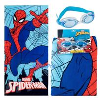 Spiderman Jump towel and swimming goggles set