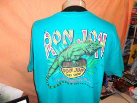 Vintage Ron Jon Surf Shop Cocoa Beach Florida Lizard Iguana T-shirt 2XL L blue