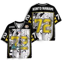 Jujutsu Kaisen Gojo Satoru 97 Jersey Men Anime Short Sleeve V Neck Black White Chibi Graphic Tee for Men Women Kids High-quality L