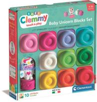 Colour Clemmy Unicorn Soft Building Block Set with 10 Pieces and Figure by Clementoni