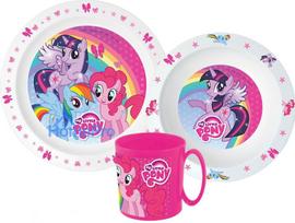 My Little Pony Pink dinner set, micro plastic set with mug 350 ml
