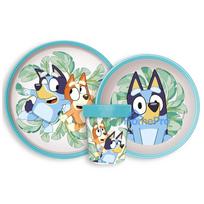 Bluey Tropical non-slip dining set, micro plastic set