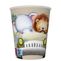 Animals Safari in the Jeep 8-piece paper cup set 250 ml