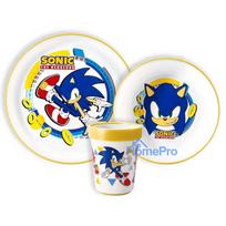Sonic the Hedgehog Rings non-slip dining set, micro plastic set