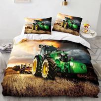 Fashion Tractor Kart Comfortable Duvet Quilt Cover Pillowcase Bedding Set Children Bedroom Decoration Home Textile 70x133cm