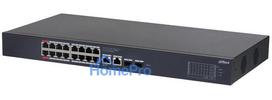 Switch, DAHUA, Desktop / pedestal, Rack, 16x10Base-T / 100Base-TX / 1000Base-T, 2xSFP, PoE ports 16, CS4220-16GT-240